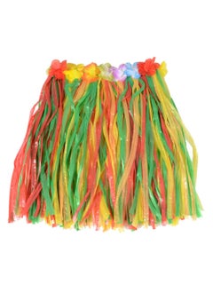 Vitacelli 10Pcs Hawaiian Hula Dancer Grass Skirt With Flower Costume Set  - Image 2