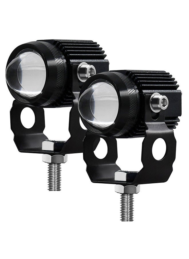 Generic 2Pcs Motorcycle LED Driving Light Fog Lamp Dual Color 6000K White 3000K Yellow 60W LED Spotlight for Motorcycle Car Tractor Truck ATV SUV Boat  - Image 1