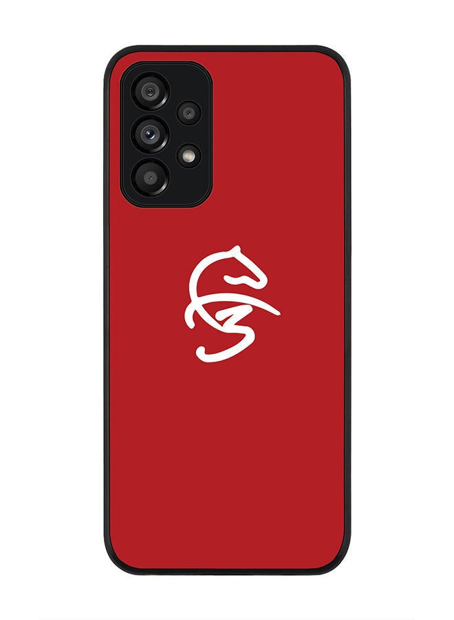 Stylizedd Rugged Black edge case for Samsung Galaxy A73 5G Slim fit Soft Case Flexible Rubber Edges Anti Drop TPU Gel Thin Cover -  Faz3 Icon Red - Image 1