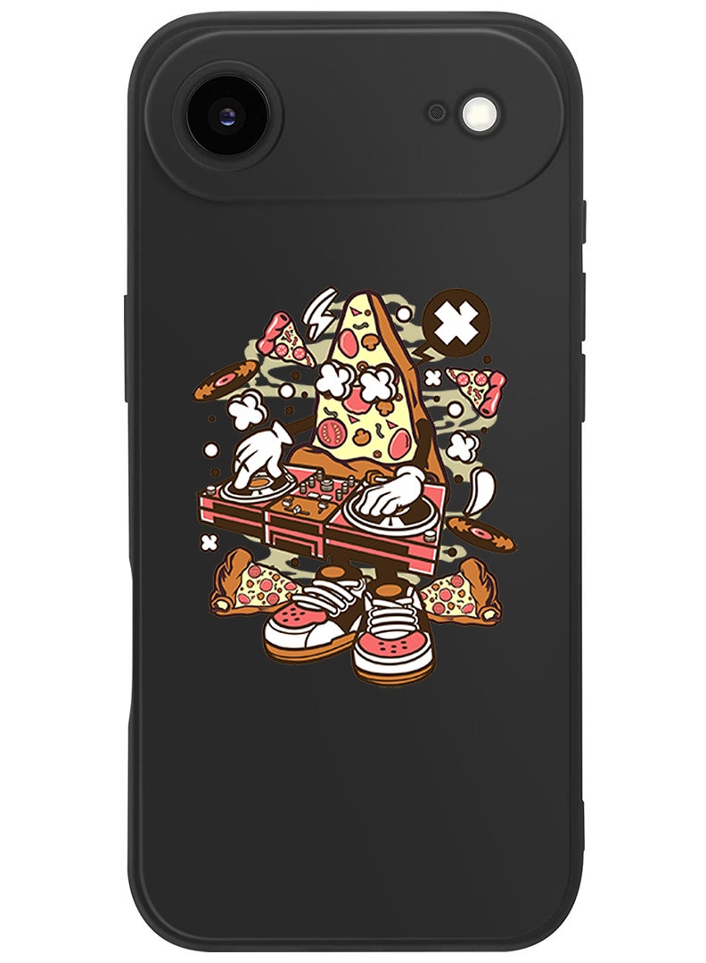 Theodor Protective Slim Fit Case Liquid Silicone Cover with Full Body Protection Anti-Scratch Shockproof Case For Apple iPhone 17 Air (Black) Pizza dj - Image 1