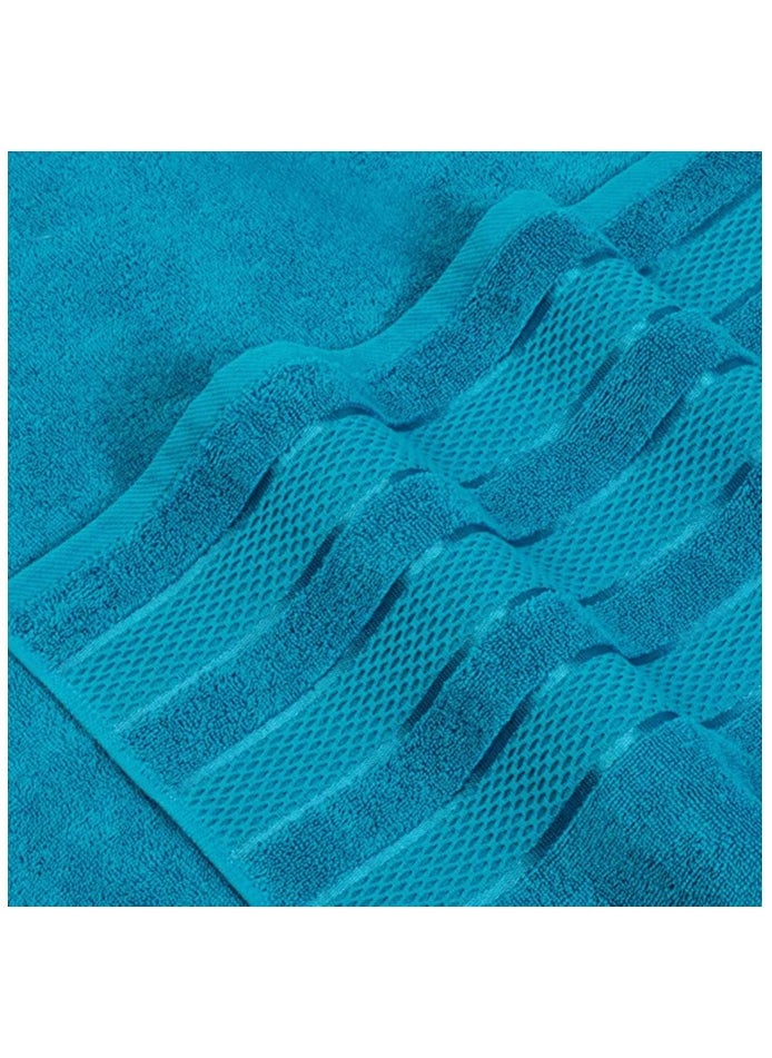 Safi Plus 6-Piece Towel Set 100% Turkish Genuine Cotton Super Soft & Absorbent Luxury Hotel Quality 600 GSM Cotton Bathroom Towels, 2 Bath Towels, 2 Hand Towels, 2 Washcloths, Royal Blue  - Image 3
