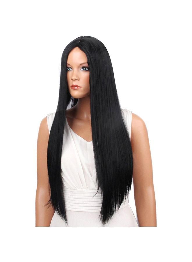 إسكدنيا شعر مستعار اصطناعي مستقيم طويل أسود - Image 1