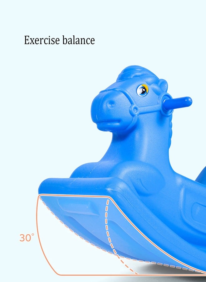 Toy Rocking Horse for Boys and Girls, Indoor, Outdoor Chair, Kids Ride, Plastic, Blue - Image 4