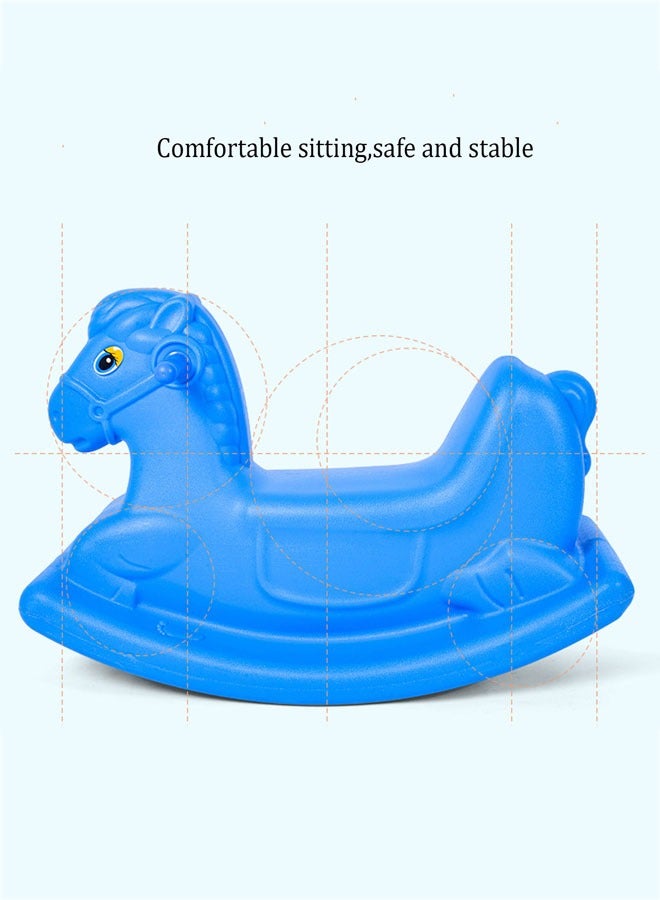 Toy Rocking Horse for Boys and Girls, Indoor, Outdoor Chair, Kids Ride, Plastic, Blue - Image 5