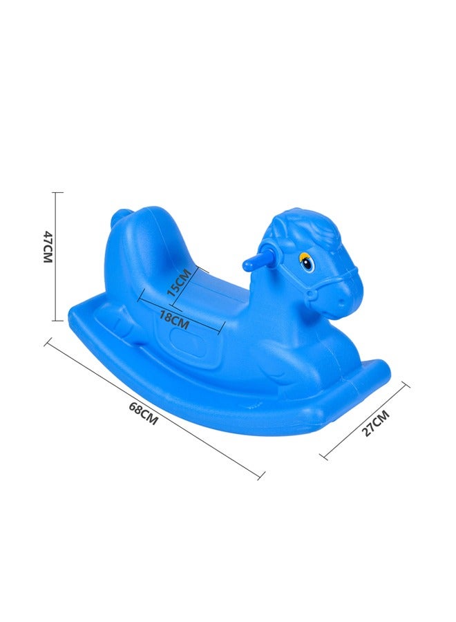 Toy Rocking Horse for Boys and Girls, Indoor, Outdoor Chair, Kids Ride, Plastic, Blue - Image 2