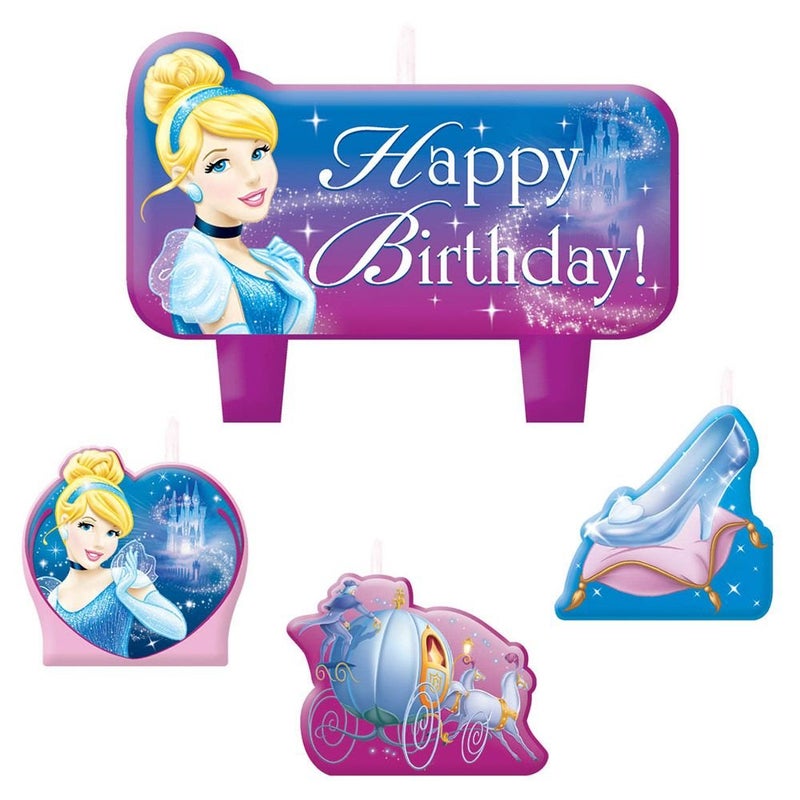 Amscan Mini Molded Cake Candles Disney Cinderella Collection Party Accessory