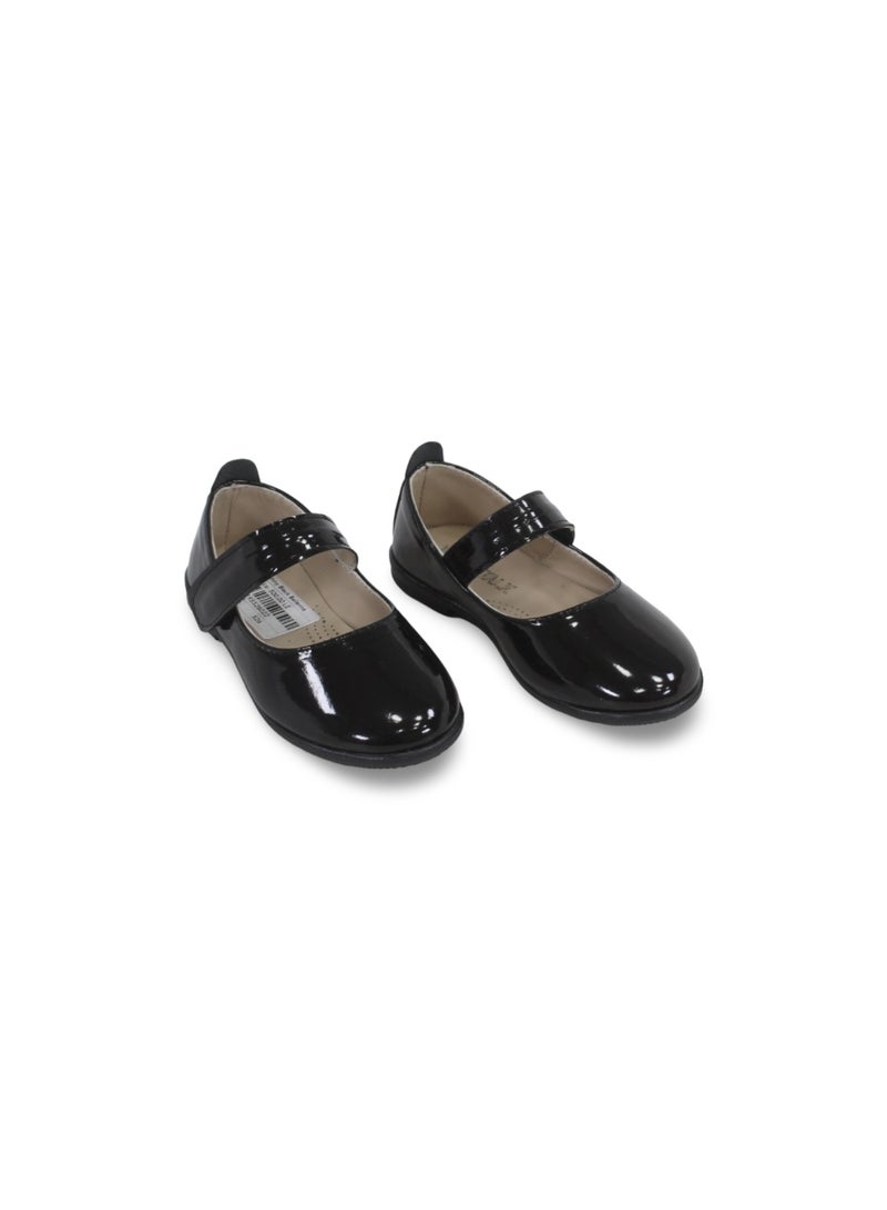 EASY Baby Girls Leather Ballerina – Shiny Black - Image 3