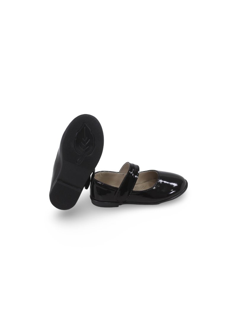 EASY Baby Girls Leather Ballerina – Shiny Black - Image 2