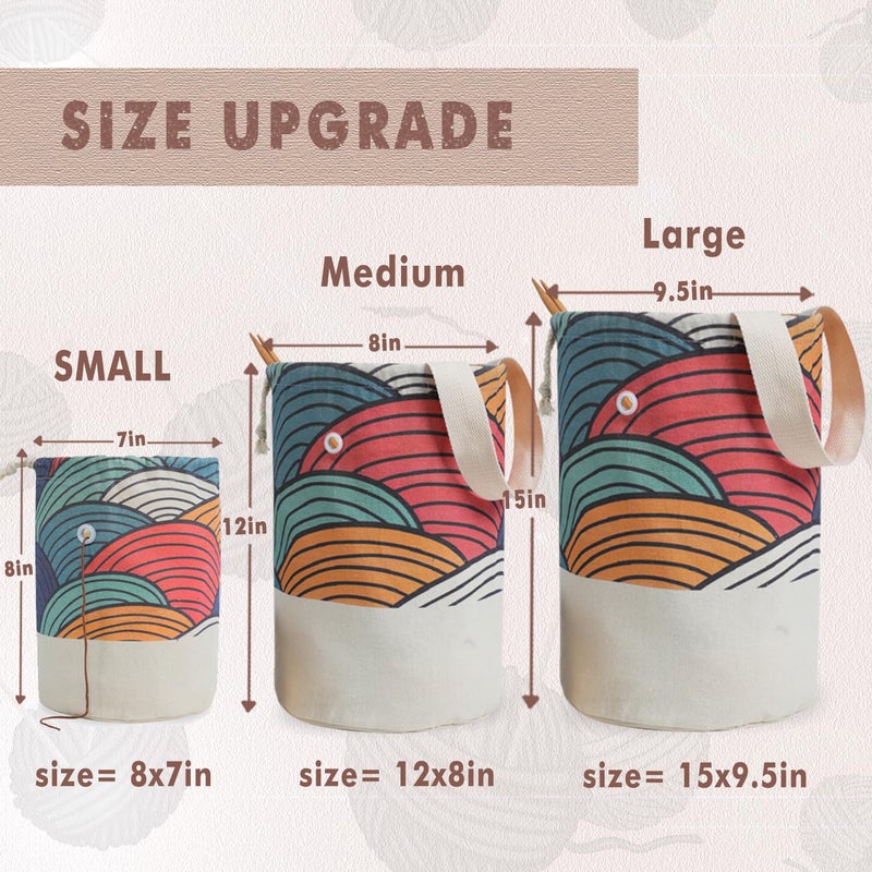 Togetrue Yarn Bag  Small Knitting Crochet Bag  Portable Yarn Storage Bags Organizer For Crocheting Project  Store Skein Ball  Short Knitting Needle (Small  Color Arc) - Image 2