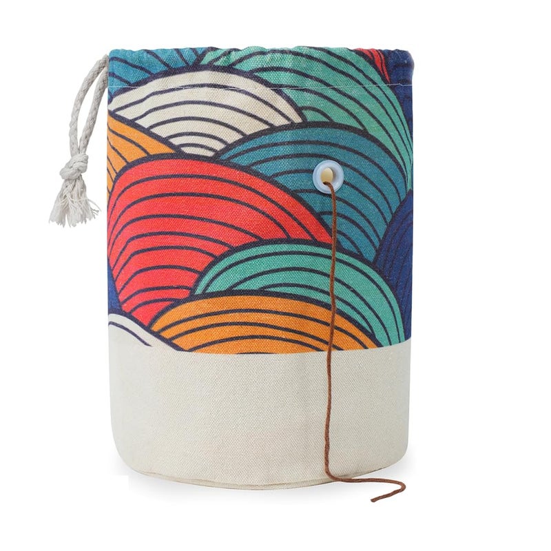 Togetrue Yarn Bag  Small Knitting Crochet Bag  Portable Yarn Storage Bags Organizer For Crocheting Project  Store Skein Ball  Short Knitting Needle (Small  Color Arc) - Image 1