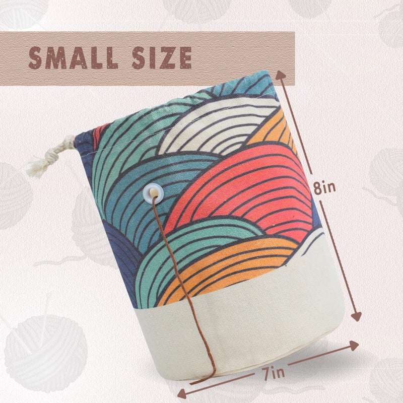 Togetrue Yarn Bag  Small Knitting Crochet Bag  Portable Yarn Storage Bags Organizer For Crocheting Project  Store Skein Ball  Short Knitting Needle (Small  Color Arc) - Image 3