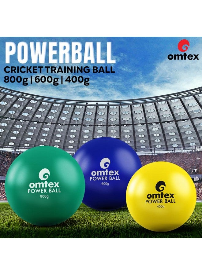 omtex Power Ball PVC Training Cricket Weighted Ball Combo Set for Batting and Pitching Size 400g 600g 800g Multicolor Pack of 3 - Image 3