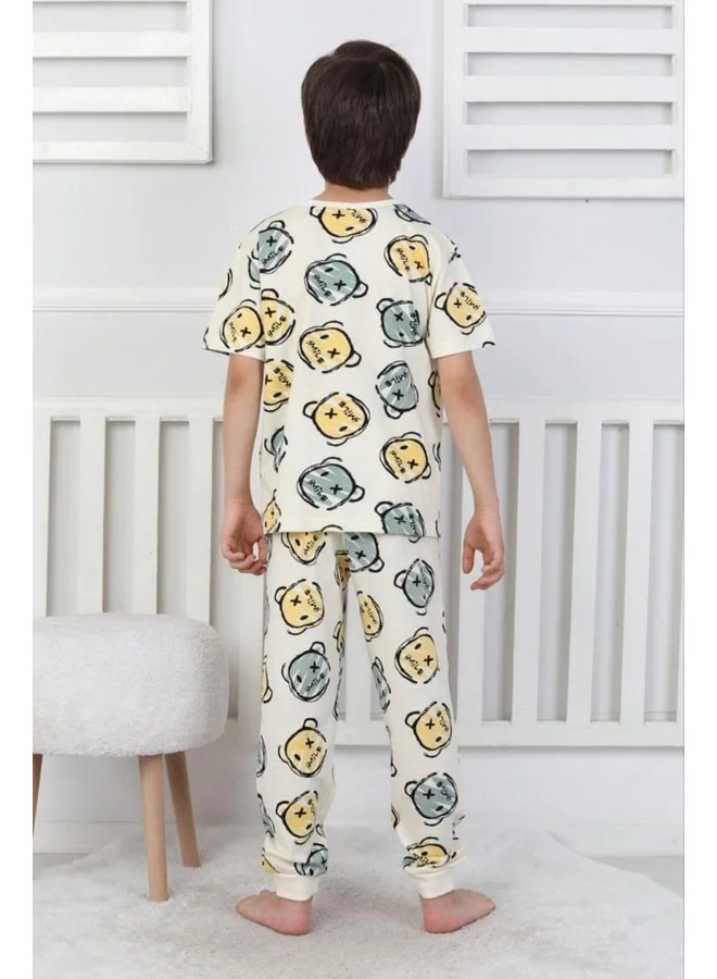 zuzunga Striped Bear Print Boys' Pajama Set.