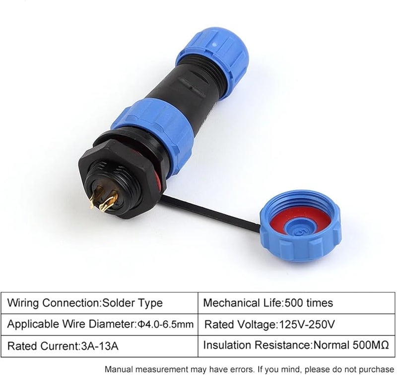 Nut Type Waterproof Connector Set 6 Pin Aviation Socket Cable Wire Flange Docking Welding - Image 2
