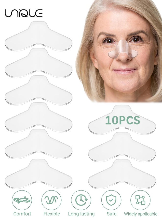 يونيك 10 قطع وسادات أنفية لقناع CPAP، وسادات أنف CPAP عالمية، واقي وسادة أنف CPAP قابل لإعادة الاستخدام والغسل، وسادة أنف هلامية قابلة للتعديل حسب المقاس، مريحة وتقلل التهيج - Image 1