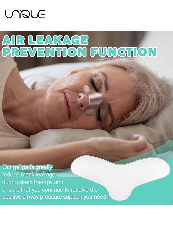 يونيك 10 قطع وسادات أنفية لقناع CPAP، وسادات أنف CPAP عالمية، واقي وسادة أنف CPAP قابل لإعادة الاستخدام والغسل، وسادة أنف هلامية قابلة للتعديل حسب المقاس، مريحة وتقلل التهيج - Image 4