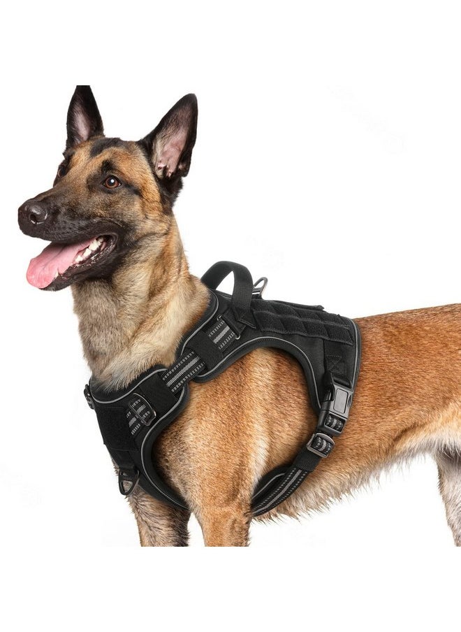 Rabbitgoo - rabbitgoo Dog Harness for Large Dogs No Pull, Tactical Service Dog Vest with Molle and Control Handle, Adjustable and Reflective Military Pet Harness for Easy Walking and Training, Black, L - Image 1