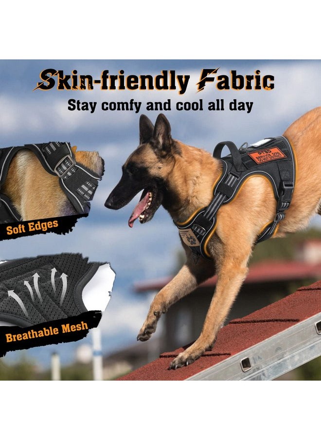 Rabbitgoo - rabbitgoo Dog Harness for Large Dogs No Pull, Tactical Service Dog Vest with Molle and Control Handle, Adjustable and Reflective Military Pet Harness for Easy Walking and Training, Black, L - Image 1