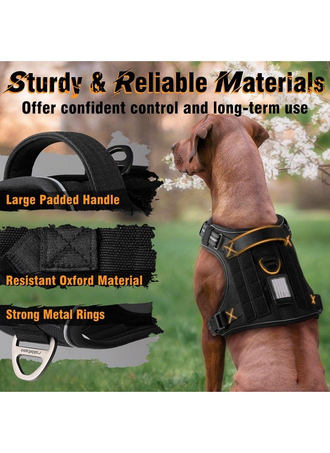 Rabbitgoo - rabbitgoo Dog Harness for Large Dogs No Pull, Tactical Service Dog Vest with Molle and Control Handle, Adjustable and Reflective Military Pet Harness for Easy Walking and Training, Black, L - Image 1