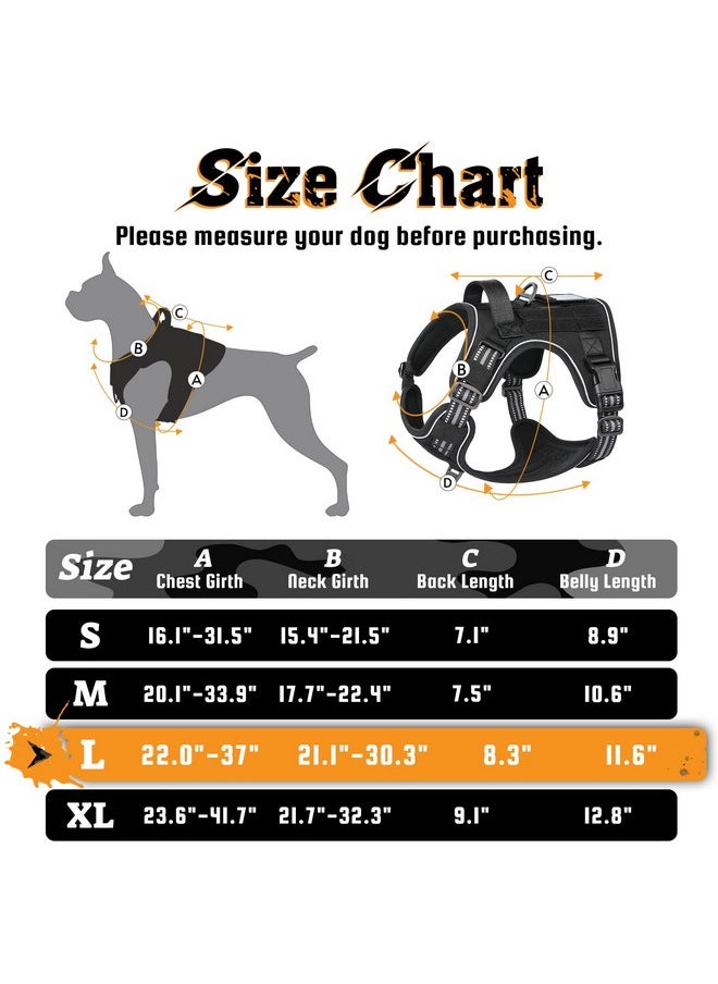 Rabbitgoo - rabbitgoo Dog Harness for Large Dogs No Pull, Tactical Service Dog Vest with Molle and Control Handle, Adjustable and Reflective Military Pet Harness for Easy Walking and Training, Black, L - Image 1