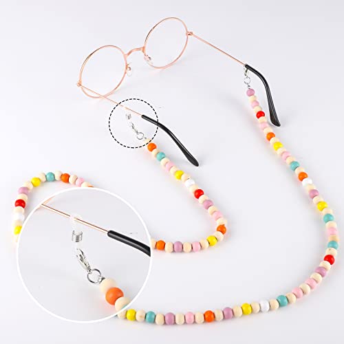 WSICSE Beaded Lanyard for ID Badges Wooden Teacher Lanyard with ID Holder for Eyeglasses Chains Badge Lanyards Teacher Gift, Valentine's Day Gift for Kids - Image 3