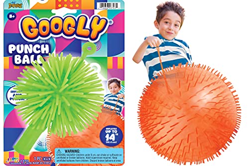 JARU Giant 14 Puffer Ball 1 Punch Ball Assorted Inflatable Soft Spike Ball Squishy Toys for Kids Stress Relief Sensory Fidget Toys Party Favors Goodie Bag Stuffers 67031 - Image 1
