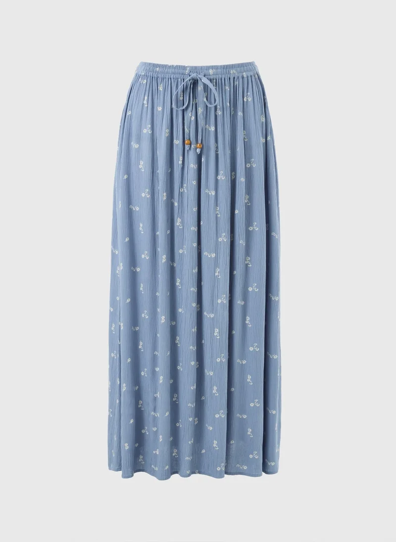 Matalan Blue Blue Ditsy Floral Cheesecloth Maxi Skirt for Women | Best Price UAE