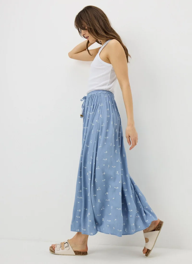Matalan Blue Blue Ditsy Floral Cheesecloth Maxi Skirt for Women | Best Price UAE