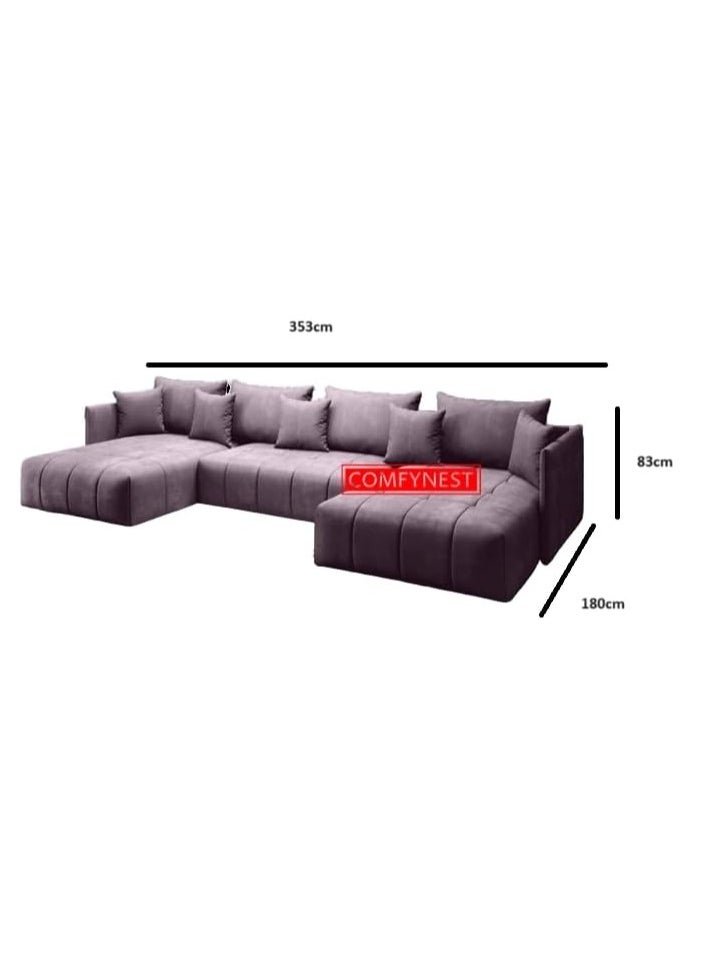 Comfynest U-Shape Sectional Sofa Modern Living Room Elegance Spacious Comfort and Stylish Design  - Image 2
