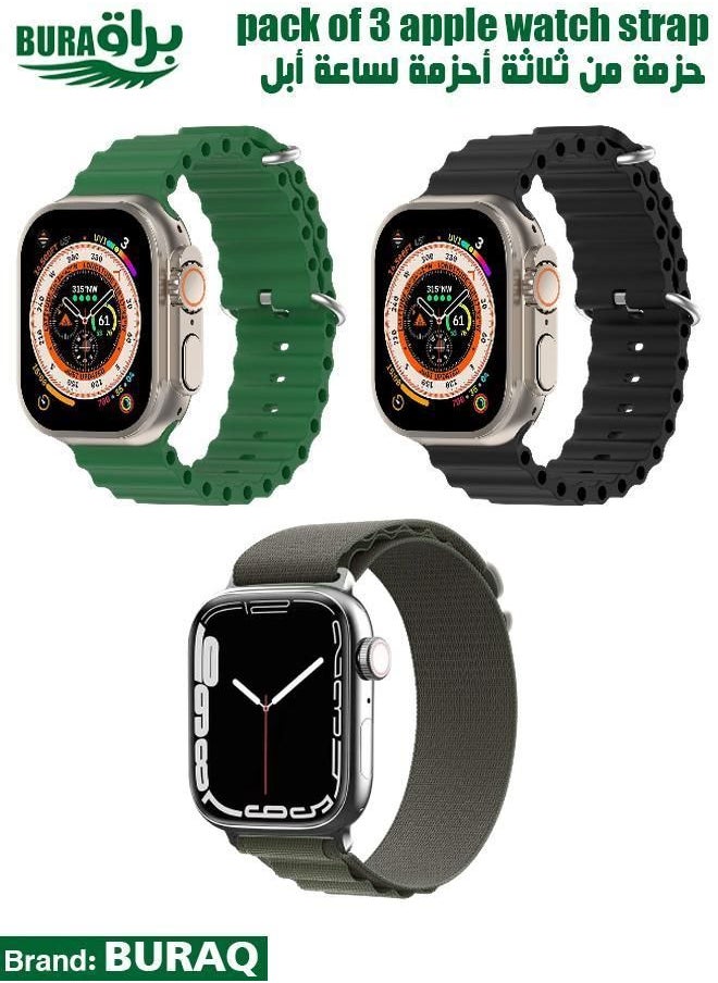 BURAQ - Apple Watch Band Strap For Apple Watch Ultra 2/Ultra 49mm, Series 10 46mm, 9/8/7 45mm, SE2/SE/6/5/4 44mm, 3/2/1 42mm - Image 1