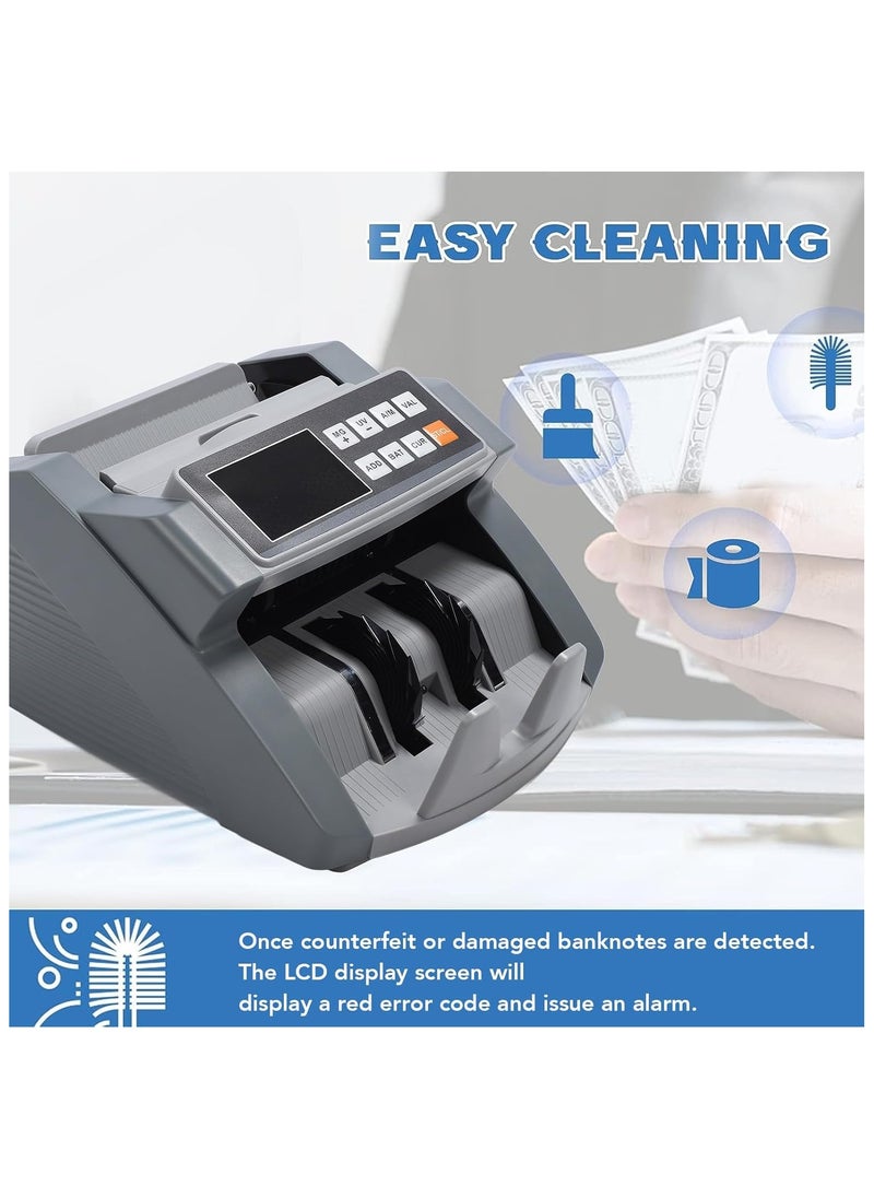 Generic - Money Counter Machine High Speed Bill Counter Banknote Bill Detector Cash Counting Machine With LCD Display RMB Dollar Euro Counterfeit Bill Detector For Store Mall - Image 1
