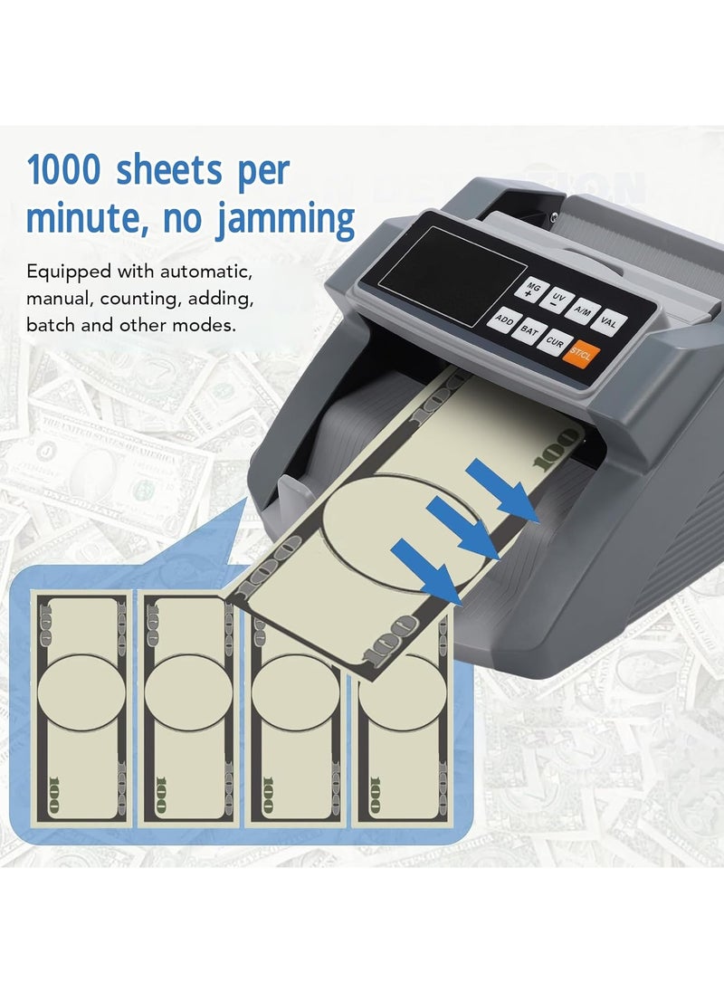 Generic - Money Counter Machine High Speed Bill Counter Banknote Bill Detector Cash Counting Machine With LCD Display RMB Dollar Euro Counterfeit Bill Detector For Store Mall - Image 1