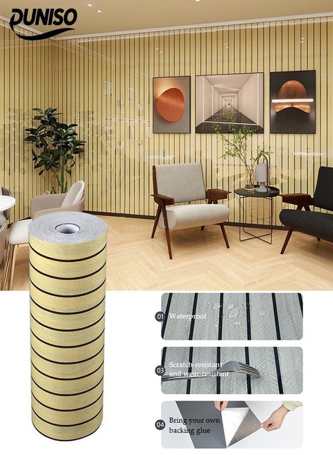 ورق جدران ذاتي اللصق، لوح عازل للصوت ومقاوم للرطوبة للاستخدام الداخلي، تغطية جدران سميكة، قابل للتقليم، يمنع الزيت والأوساخ، مناسب للجدران، الجدران الخلفية، الأسقف، الأعمدة، للاستخدام الداخلي، 60*300 سم