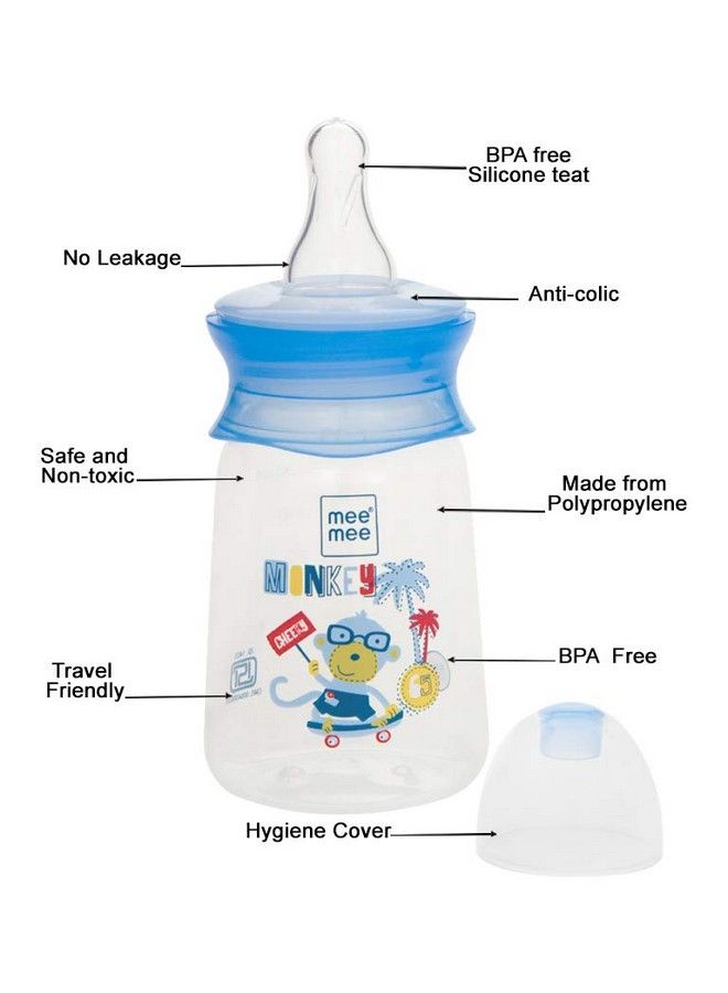 mee mee Premium Baby Feeding Bottle (130 Ml Blue) - Image 4