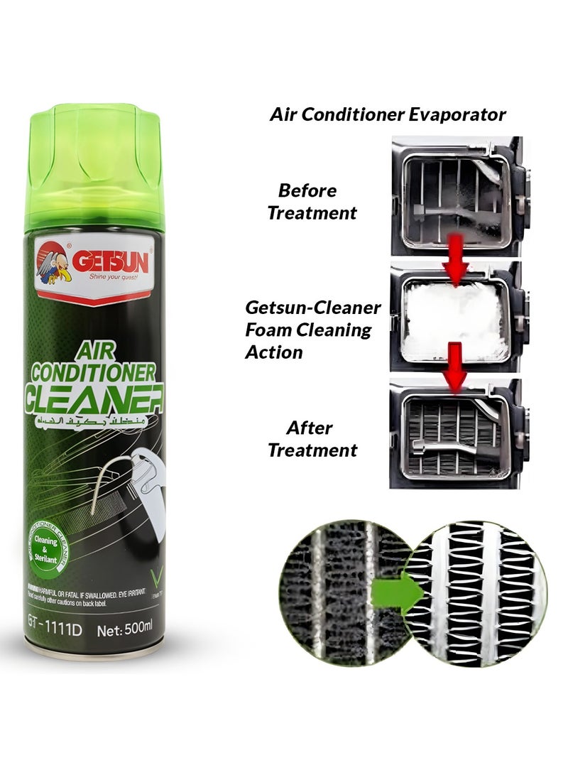 GETSUN 4 Piece COMBO Air Conditioner Cleaner Car AC Cleaner Comprehensive Air Conditioning Cleaner For Optimal Comfort And Efficiency 500ml GT-1111D - Image 4