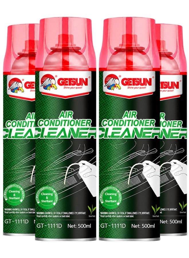 GETSUN 4 Piece COMBO GETSUN Air Conditioner Cleaner Foam Spray 500ml – AC Vent Cleaner, HVAC Coil Cleaning Foam, Odor Remover, Air Freshening Formula, Deep Cleaning Foam for Car AC, Home AC, Office Air Conditioning Systems . GT-1111D - Image 1