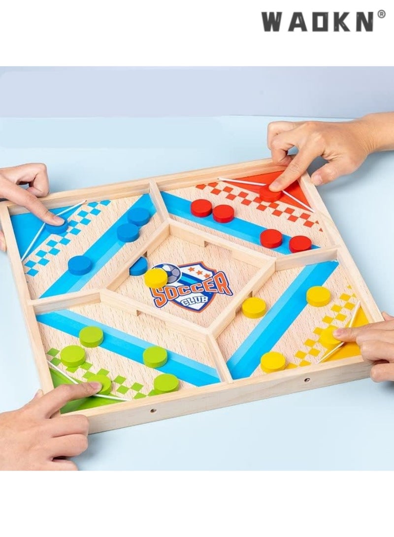 WAOKN Bouncing Chess Ludo Board Game, Table Desktop Battle 2 Sides 2 in 1, Slingshot Table Hockey Party Game, Fun Interactive Board Games Toys for Parent-Child, Enhance Bonding, Ideal Gift  - Image 2