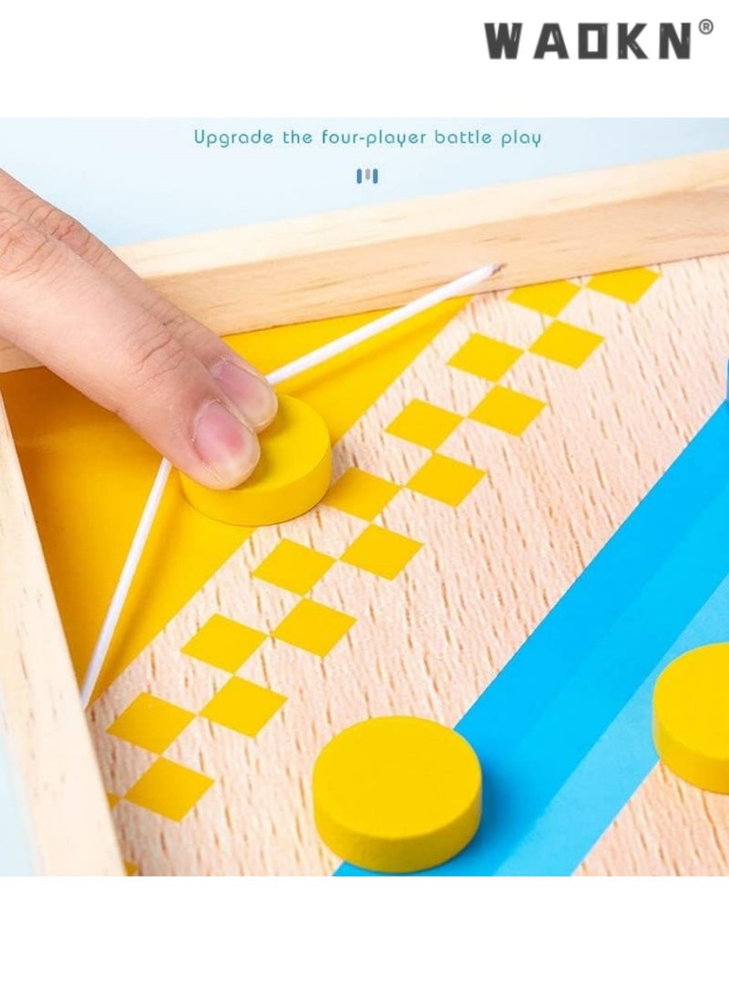 WAOKN Bouncing Chess Ludo Board Game, Table Desktop Battle 2 Sides 2 in 1, Slingshot Table Hockey Party Game, Fun Interactive Board Games Toys for Parent-Child, Enhance Bonding, Ideal Gift  - Image 4