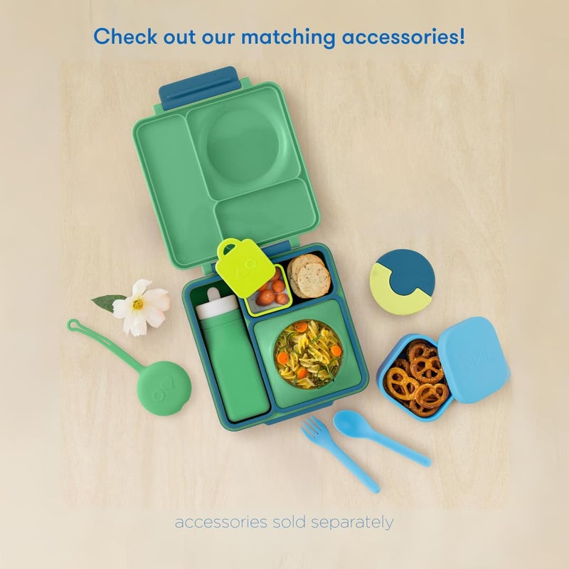 Omie OmieBox Bento Box for Kids - Insulated Lunch Box with Leak Proof Thermos Food Jar - 3 Compartments, 2 Temperature Zones - (Meadow) (Single) - Image 2