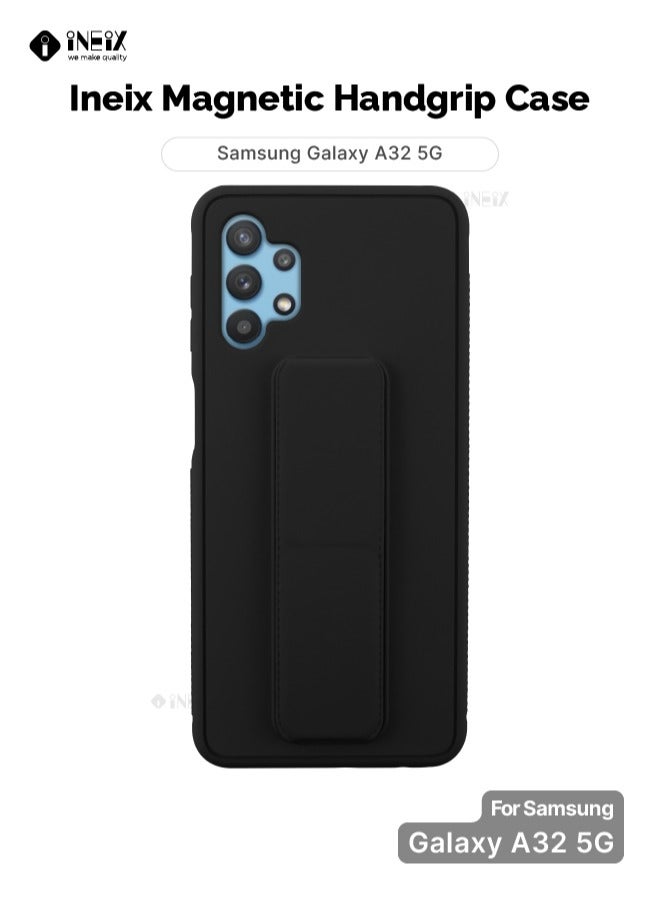 إينيكس جراب حماية 3 في 1 مغناطيسي ذو مسند للهاتف وسوار لأصابع اليد لهاتف سامسونج جلاكسي A32 5G -أسود - Image 1
