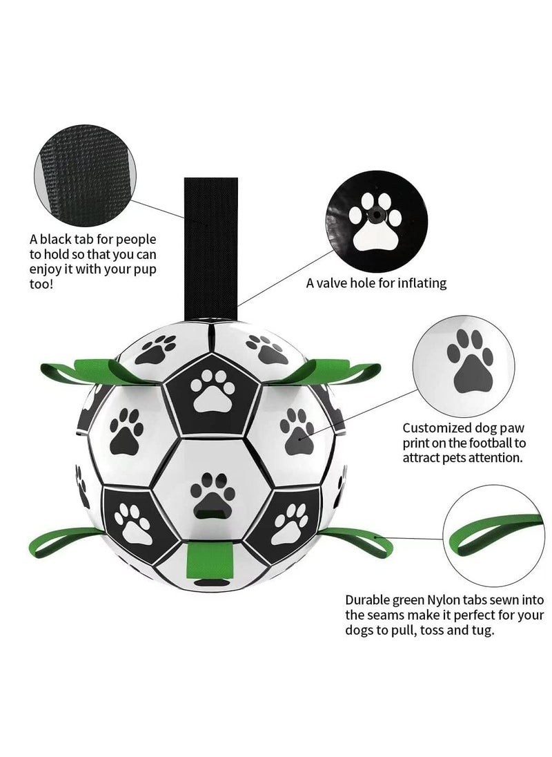 Generic - Dog Toys Soccer Ball with Straps, Puppy Birthday Gifts, Interactive for Tug of War, Durable Balls for Small & Medium Dogs（6 Inch） - Image 1