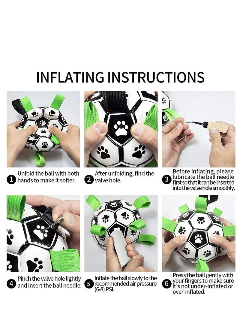 Generic - Dog Toys Soccer Ball with Straps, Puppy Birthday Gifts, Interactive for Tug of War, Durable Balls for Small & Medium Dogs（6 Inch） - Image 1