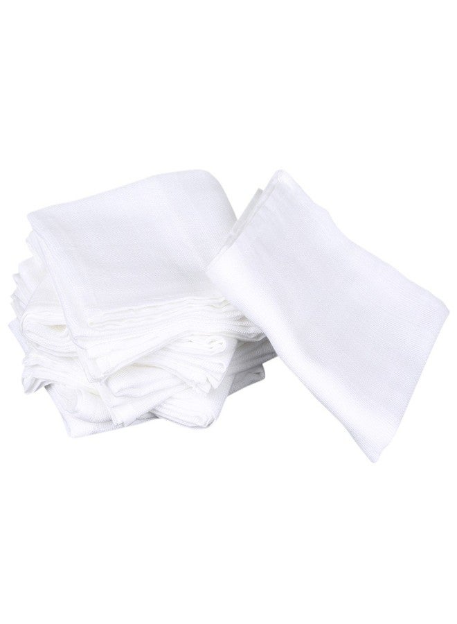 Lula Cotton Muslins Baby Towel-(Pack of 5)-50 CM x 70 CM -White - Image 1