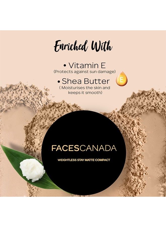 Faces Canada فيسز كندا بودرة مضغوطة خفيفة الوزن بفيتامين E وزبدة الشيا، SPF-20 طبيعي 02، 9 جرام - Image 4