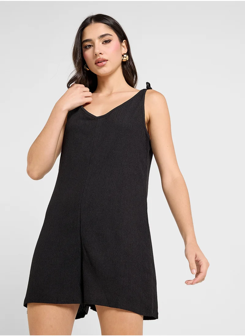 Ginger Shoulder Tie Detail Relaxed Fit Playsuit