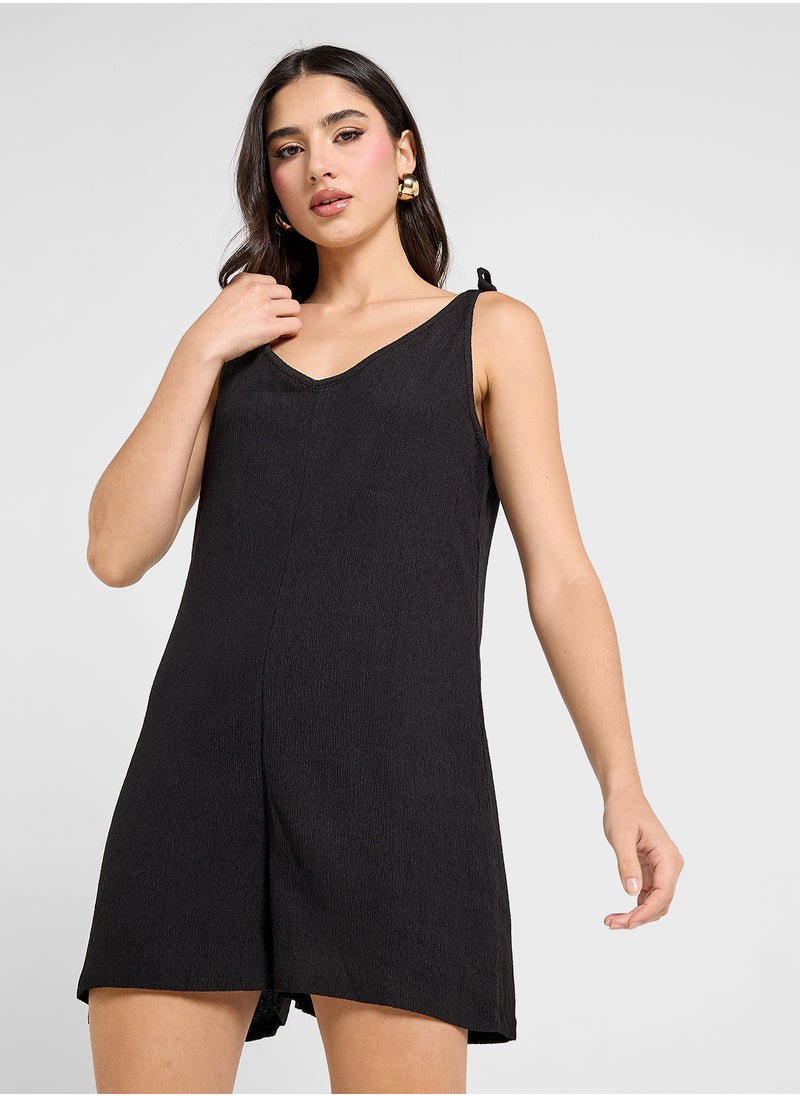 Ginger Shoulder Tie Detail Relaxed Fit Playsuit  - Image 1
