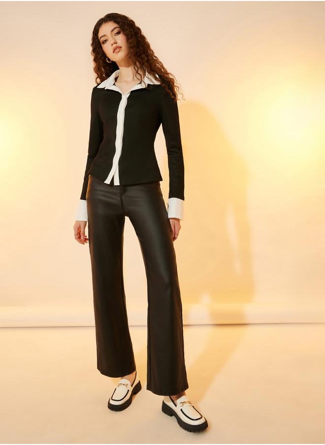 Take Two Regular Fit Contrast Trim Knitted Shirt  - Image 2