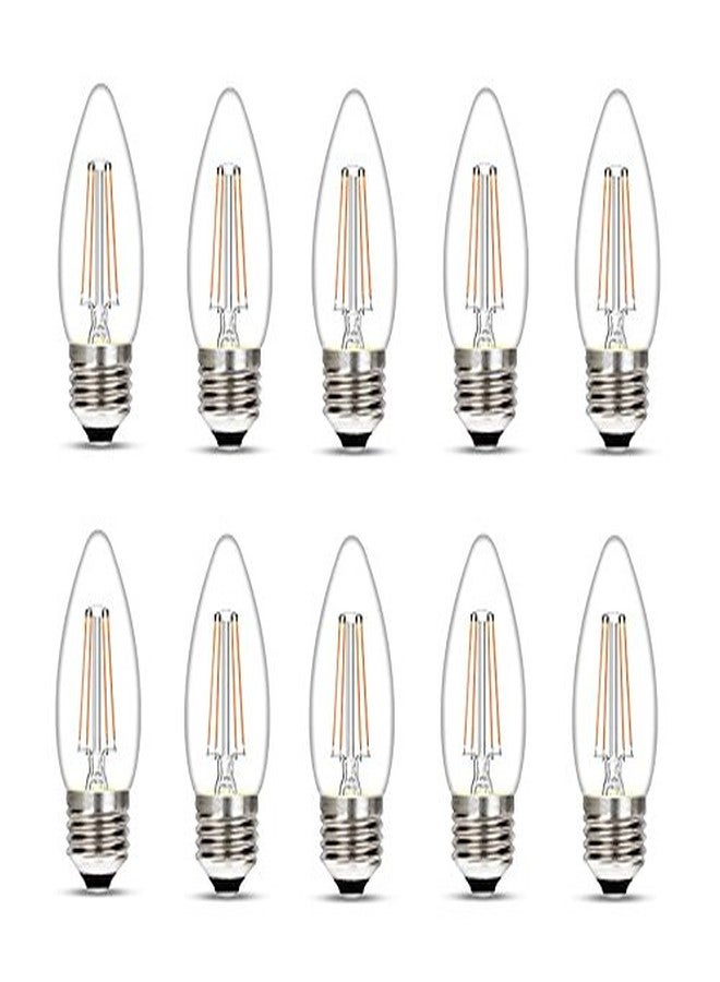 Wipro Garnet 4 W E27 Base Candle Filament Bulb | Warm White (2700K) | Pack of 10 | Clear Optics for Sparkling Effect | LED Filament Bulb for Home, Office, chandellior, Decorative lamp Shade - Image 1