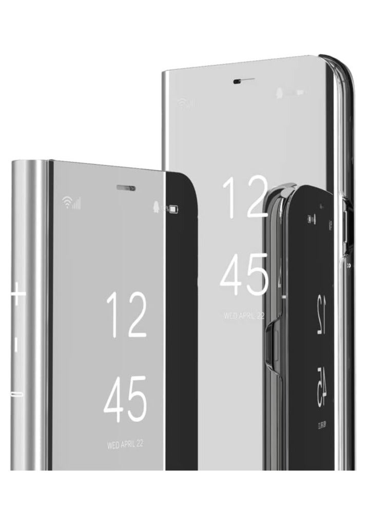 Samsung S23 FE Luxury Electroplated Clear View Flip Case - Slim Protective Stand Cover