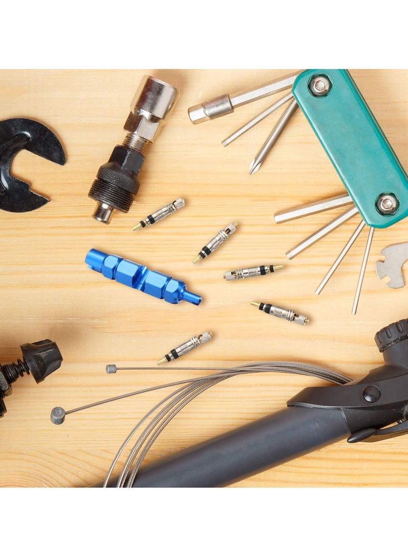 Zikra Suntown Valve Core Remover Tool Kit Blue Bicycle Valve Core Tightening Tool and 10 Pieces Valve Cores Brass for Bike Bicycle Tire Application - Image 5